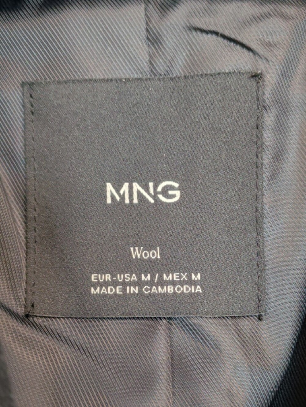 Mango Navy Double-Breasted Wool Pea Coat - Picture 3 of 6